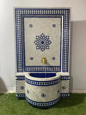 Amazing Mosaic Fountain for Outdoor and Indoor, Mid Century Fountain water inside, Moroccan Mosaic Fountain