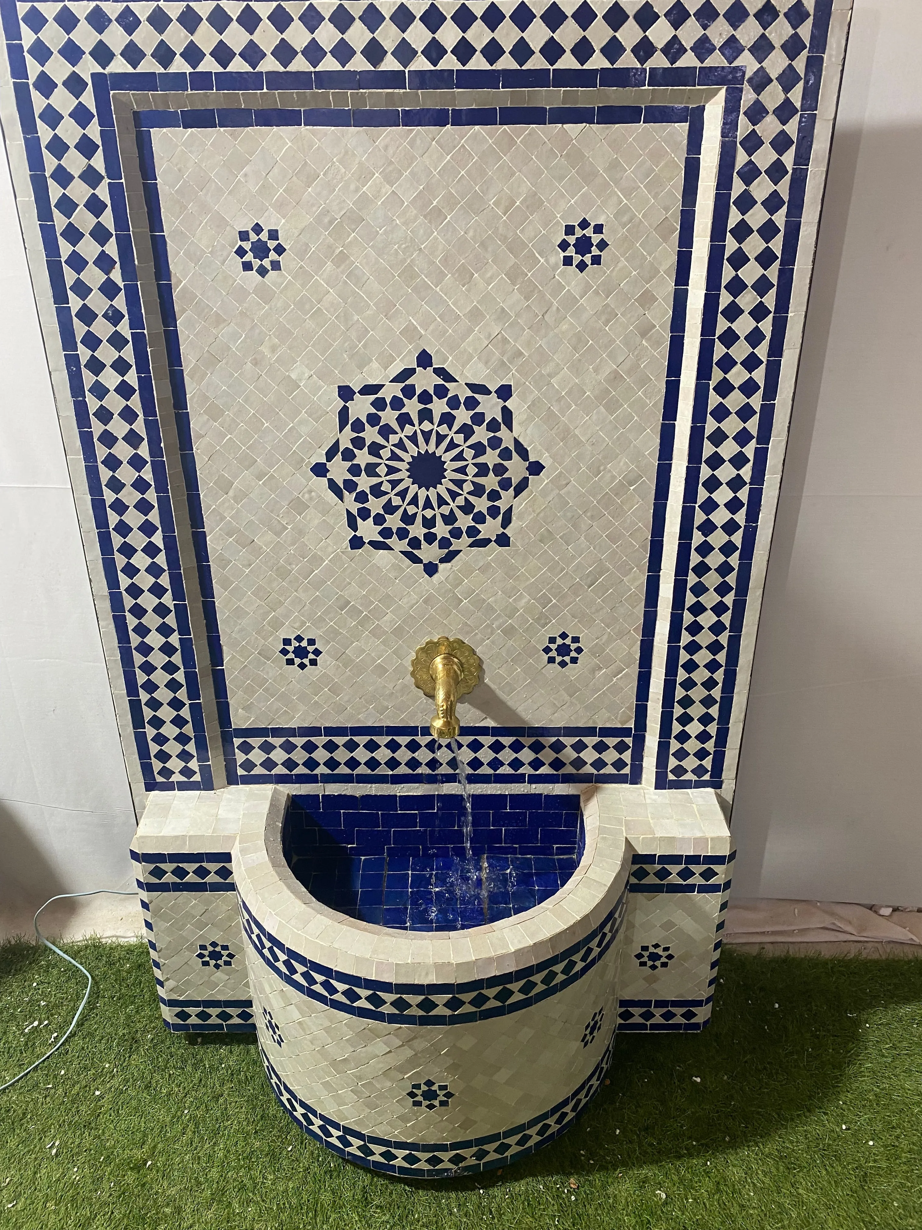 Amazing Mosaic Fountain for Outdoor and Indoor, Mid Century Fountain water inside, Moroccan Mosaic Fountain