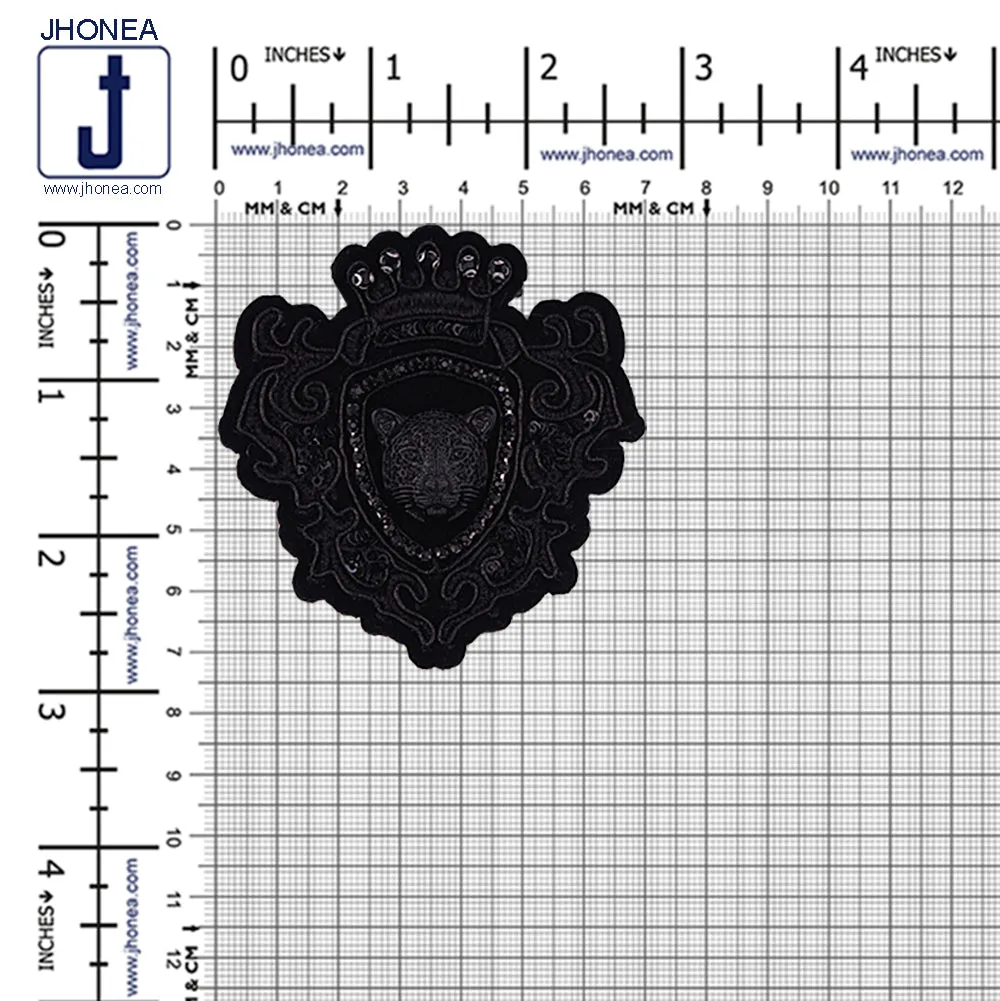 Archetypal Black Jaguar Face Badge Patch for Mens Clothing