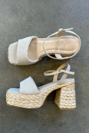 ARUBA LINEN & RAFFIA SANDAL