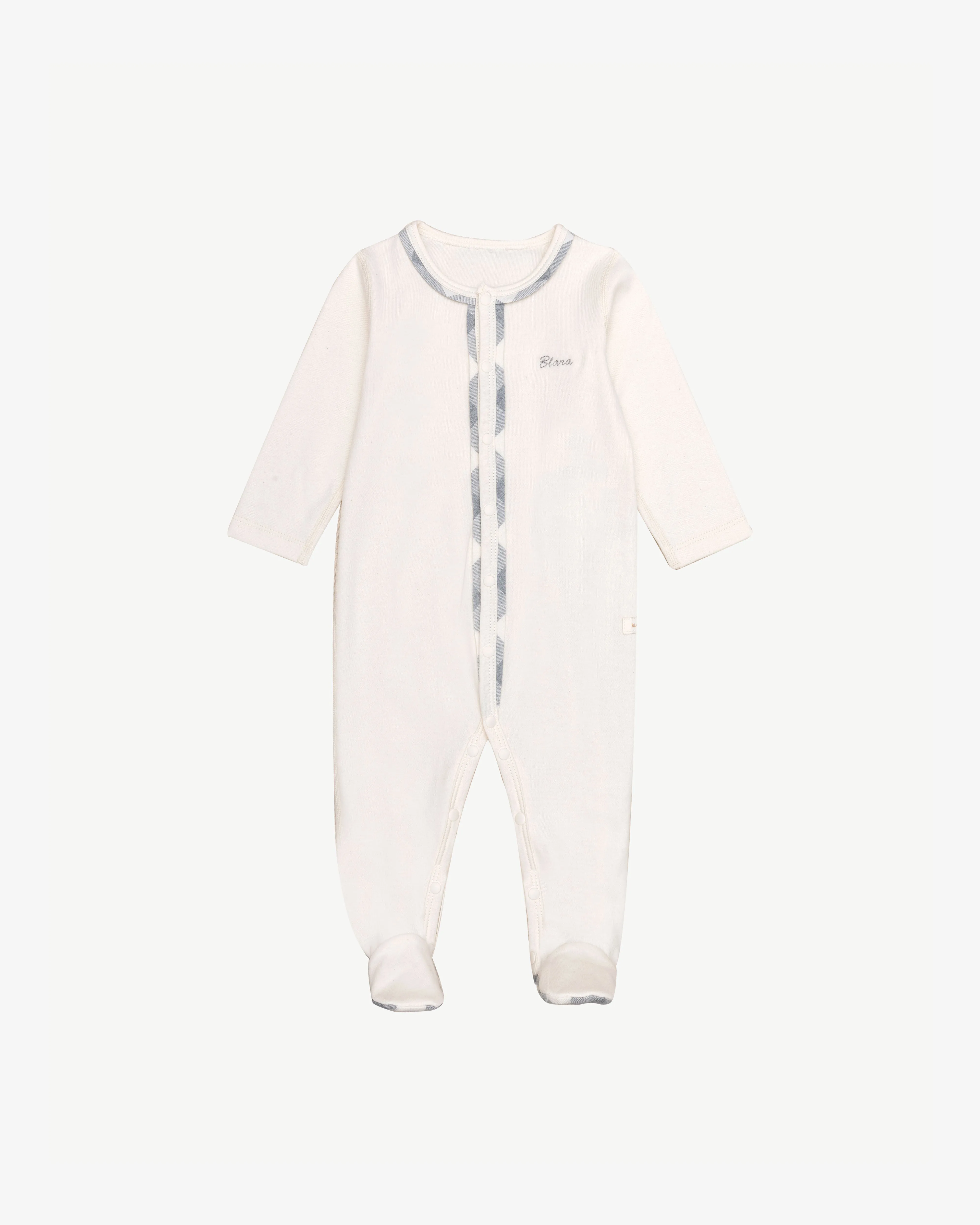 Boy Baby Footed Checker Romper