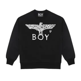 BOY HEARTS SWEATSHIRT - BLACK