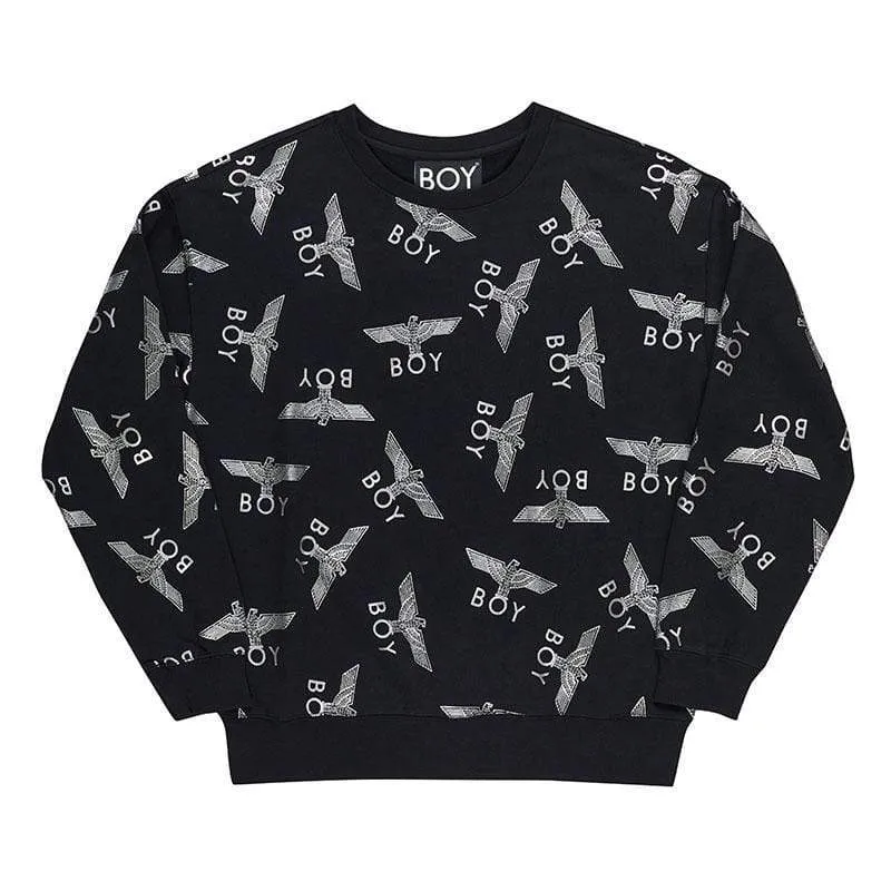 BOY REPEAT SWEATSHIRT - BLACK/WHITE