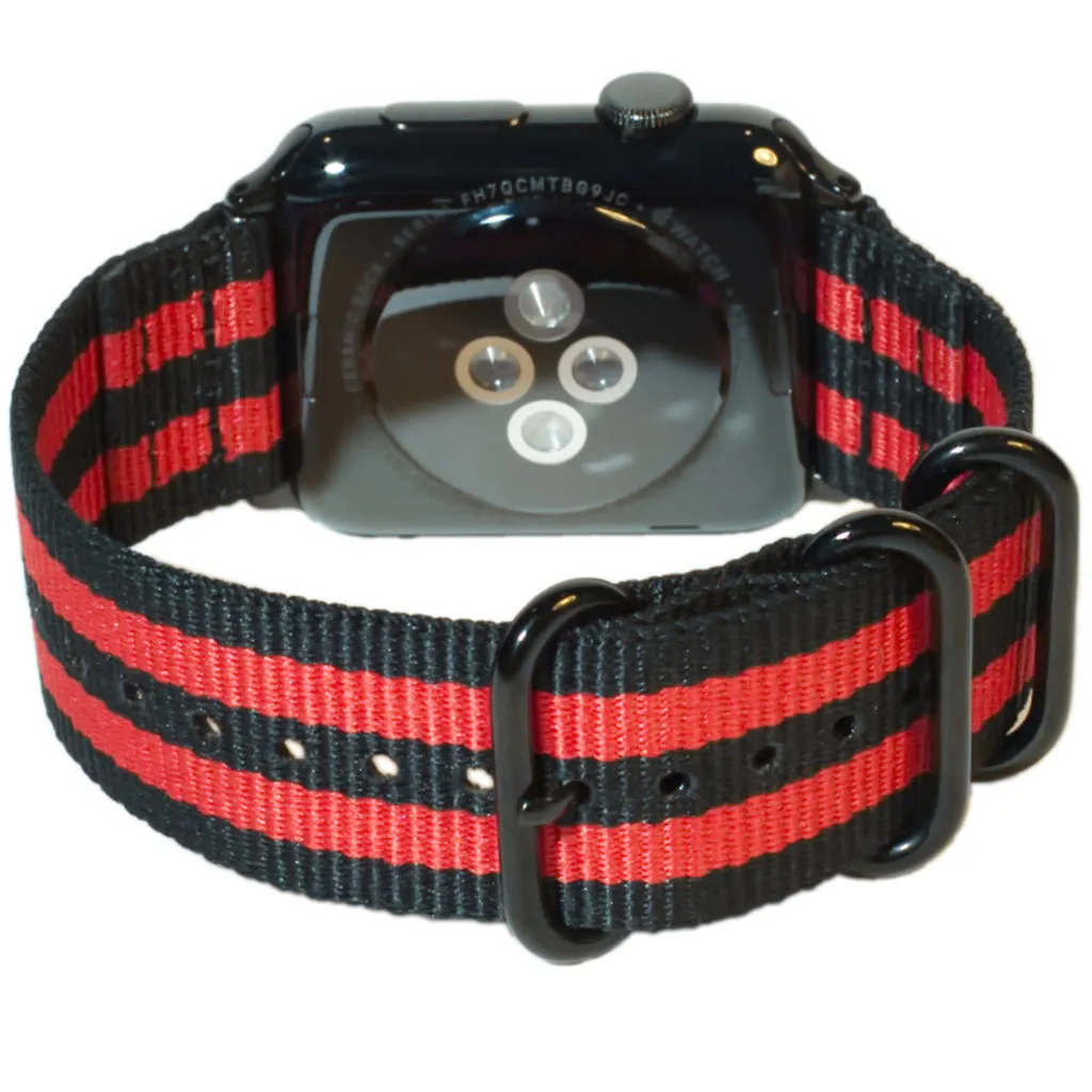 Carterjett Nylon Apple Watch Band in Red and Black