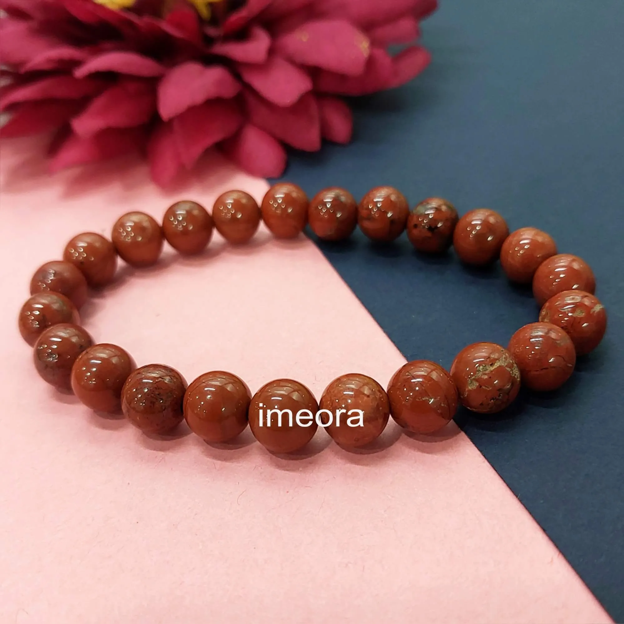 Certified Red Jasper 8mm Natural Stone Bracelet