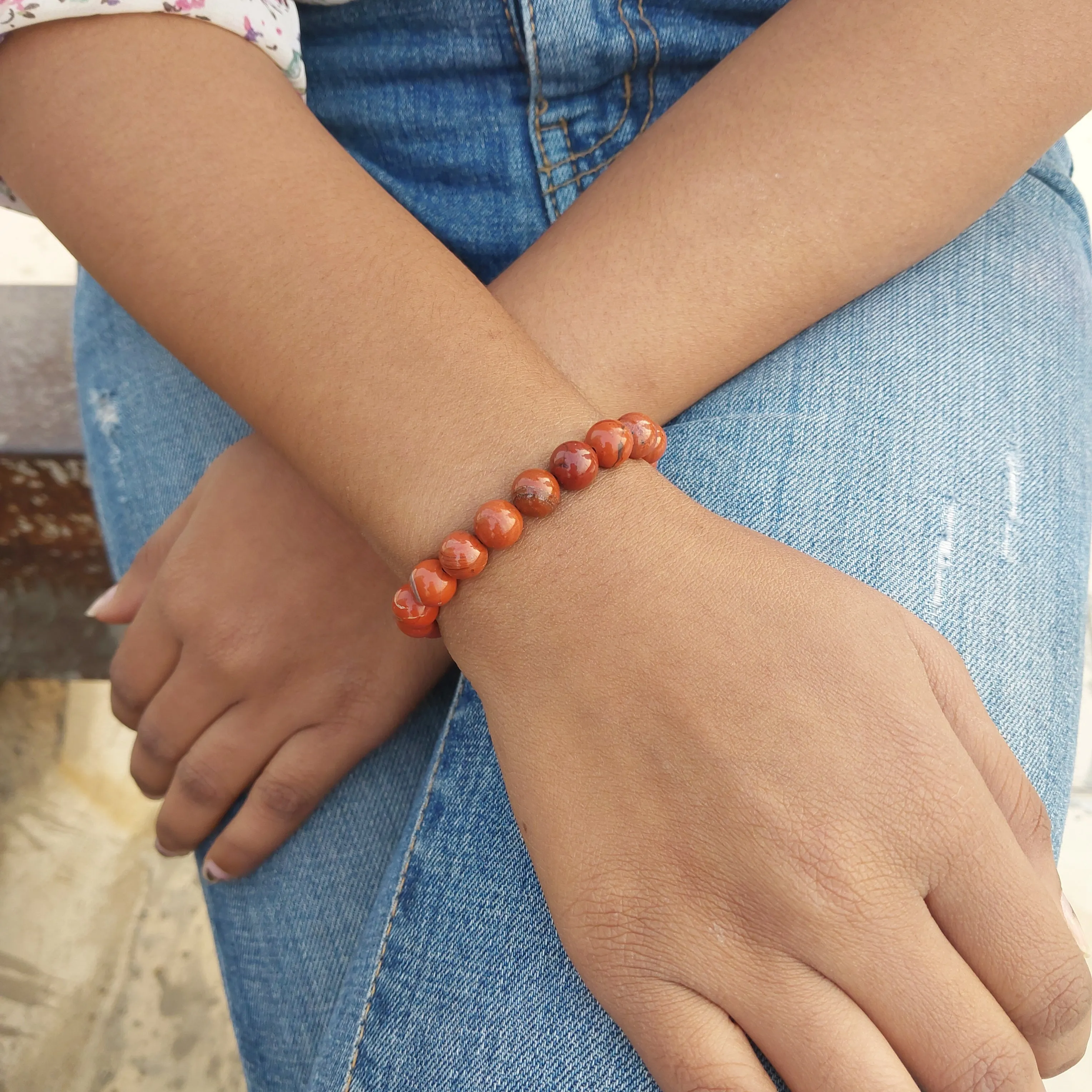 Certified Red Jasper 8mm Natural Stone Bracelet