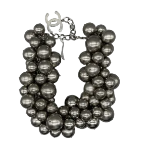 CHANEL - Summer 2013 - B13 S Silver CC Cluster Ball Chocker Necklace NEW w/ Tags