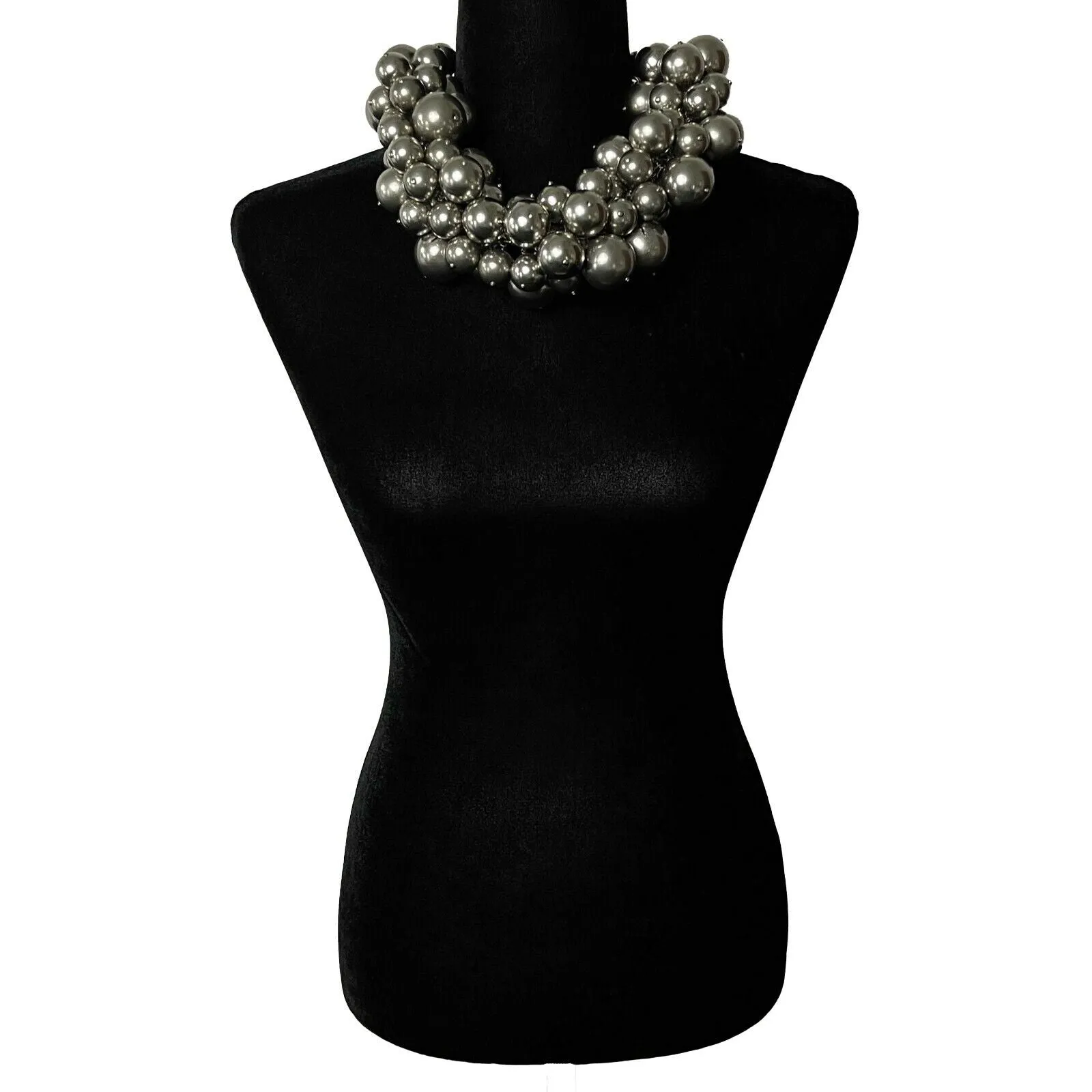 CHANEL - Summer 2013 - B13 S Silver CC Cluster Ball Chocker Necklace NEW w/ Tags