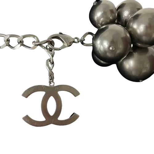 CHANEL - Summer 2013 - B13 S Silver CC Cluster Ball Chocker Necklace NEW w/ Tags