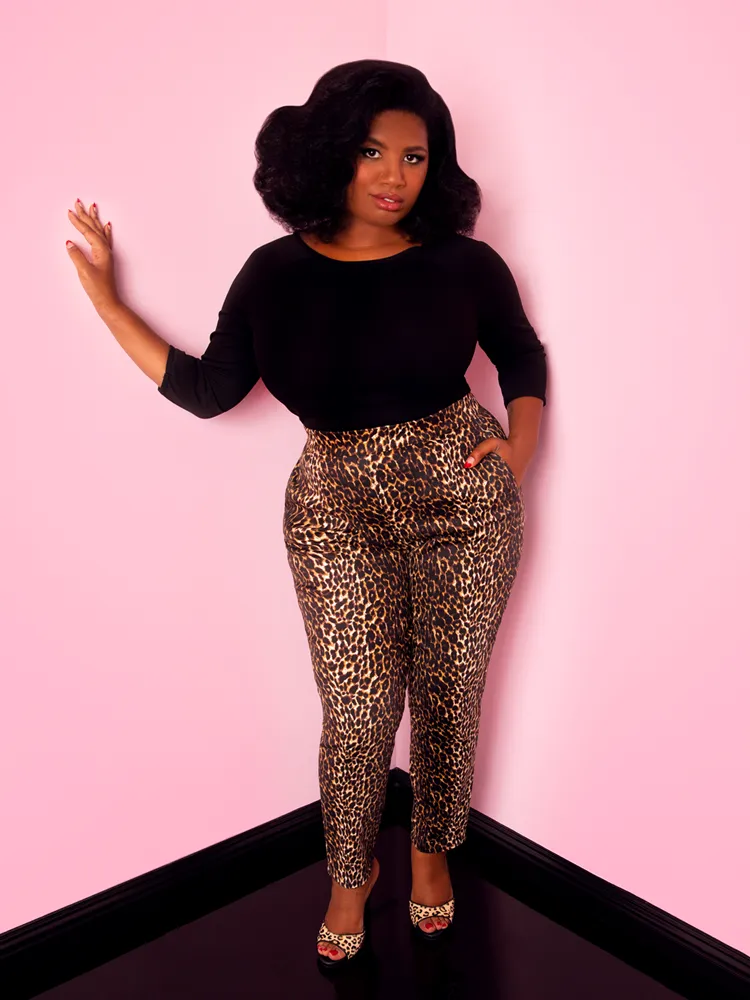 Cigarette Pants in Leopard Print - Vixen by Micheline Pitt