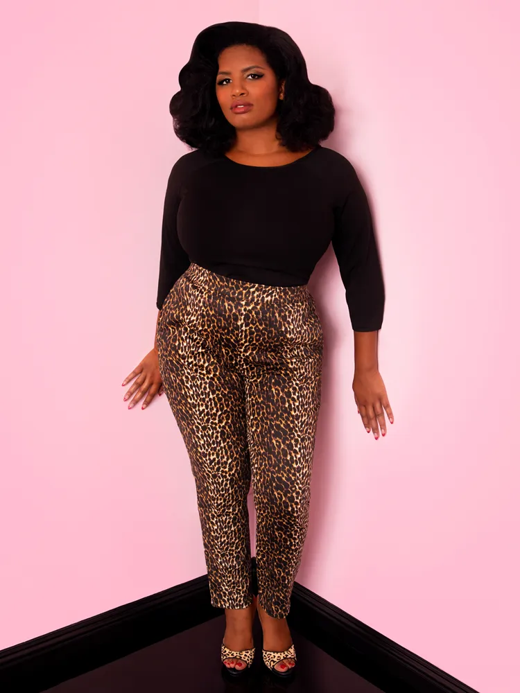 Cigarette Pants in Leopard Print - Vixen by Micheline Pitt