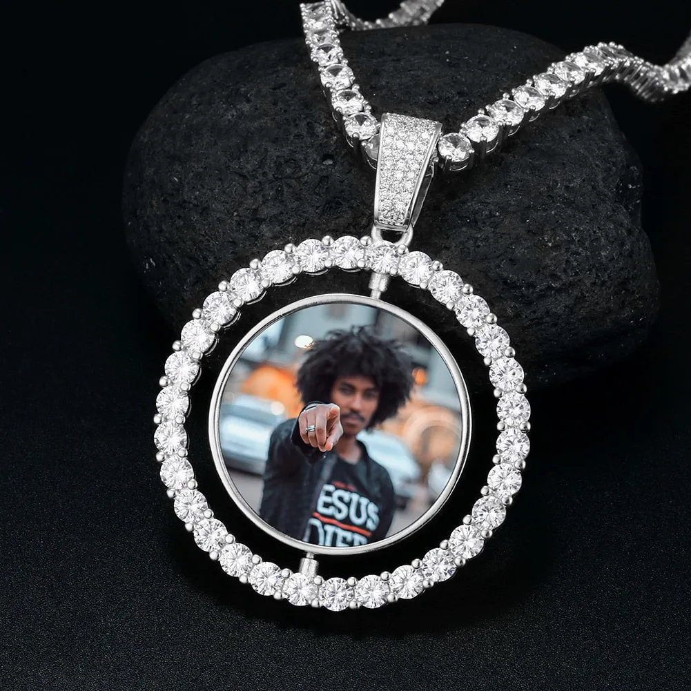 Custom Double Sided Photo Medallion Necklace- Necklace With Photo Inside