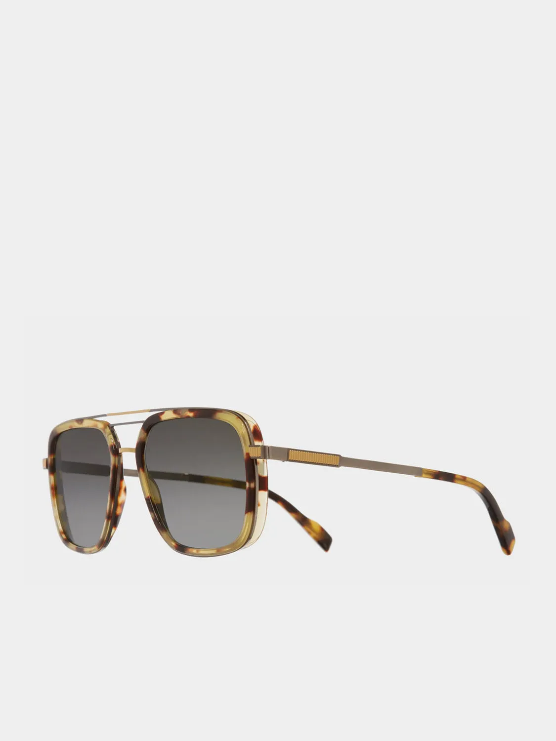 Cutler and Gross Aviator Tortoiseshell Gold Metal Sunglasses