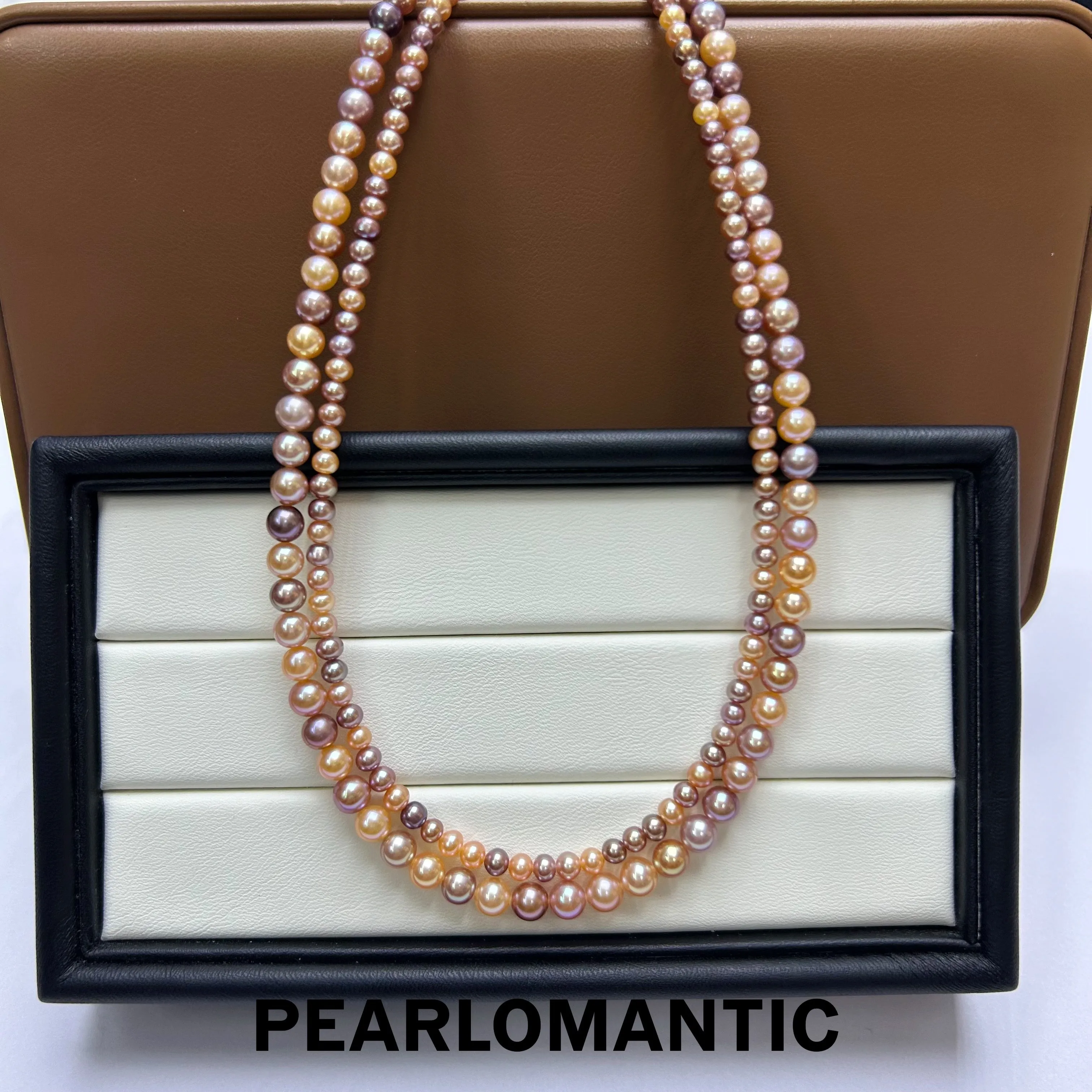 [Designer's Choice] Freshwater Pearl Natural Color 3-6mm All-purpose Clasp Double-Layer Necklace