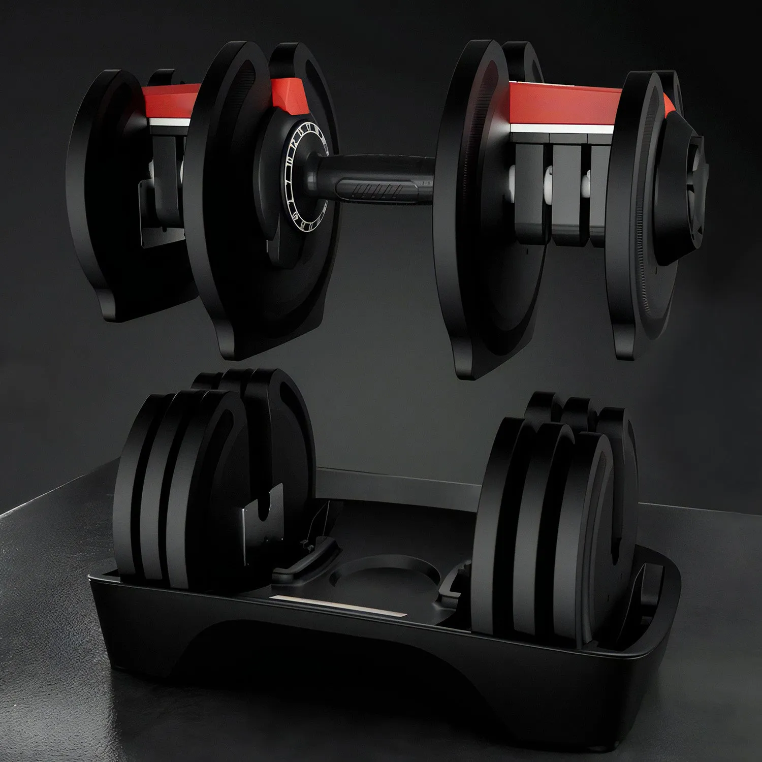 DMoose 90 lb Adjustable Dumbbell & Barbell Set