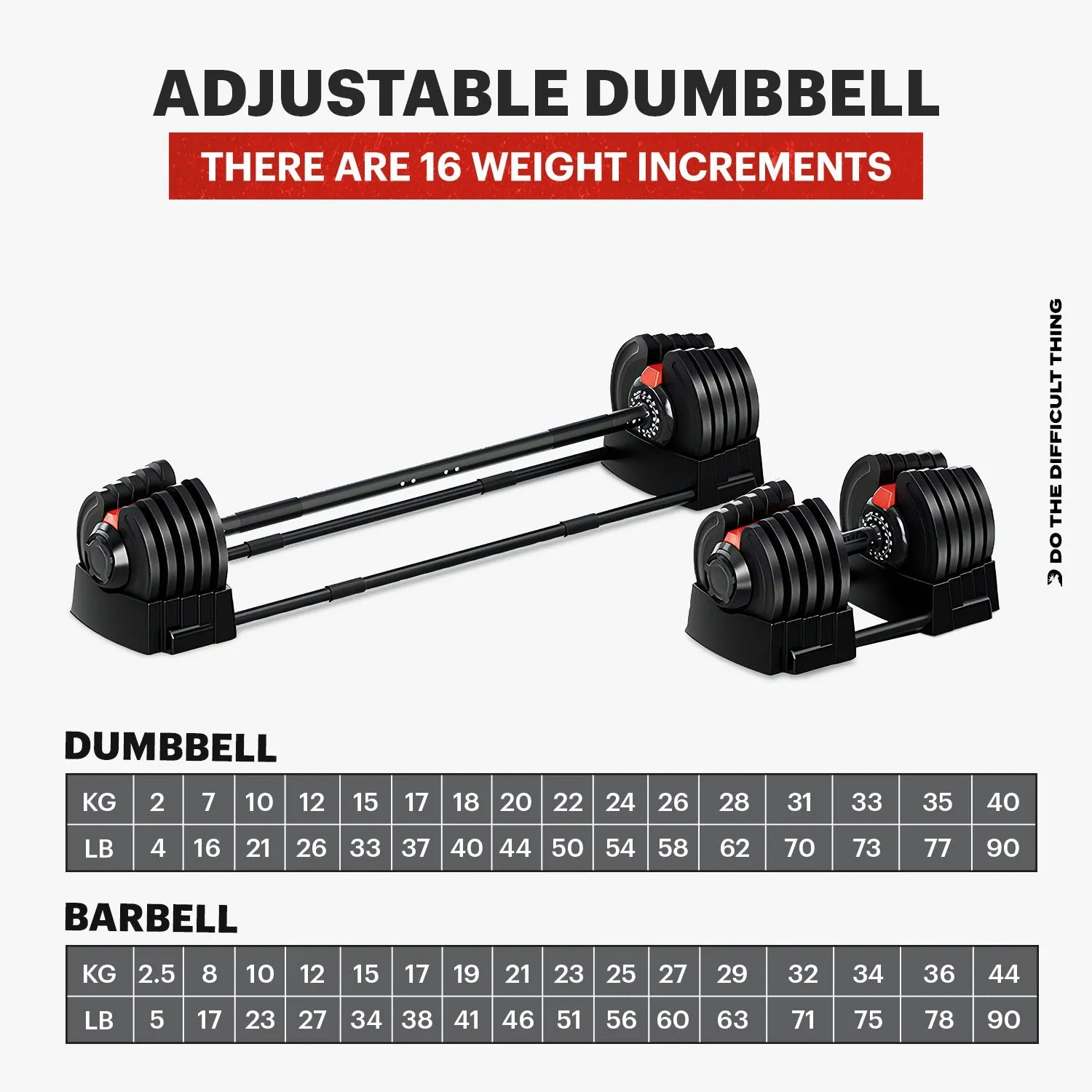 DMoose 90 lb Adjustable Dumbbell & Barbell Set