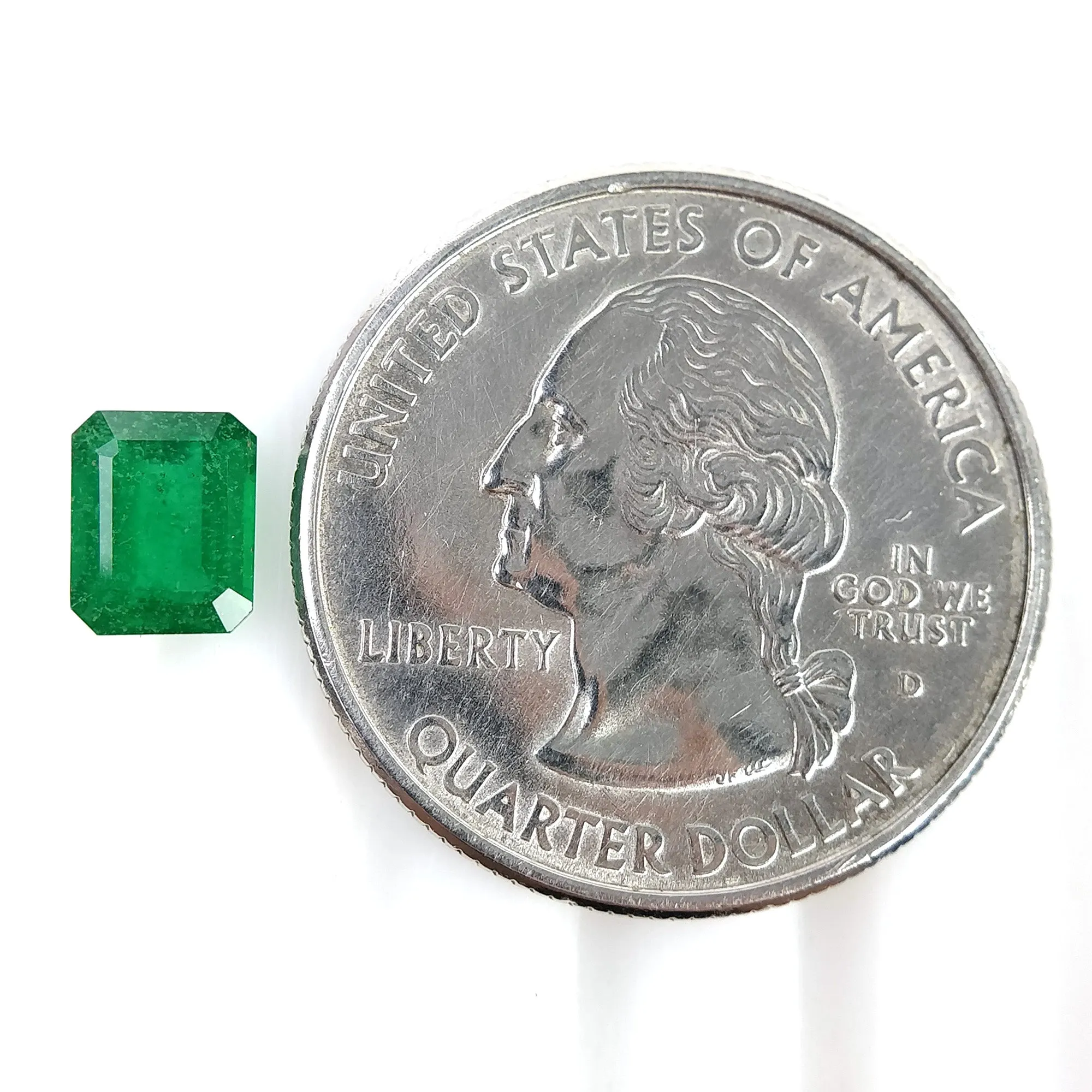 EMERALD Gemstone Normal Cut : 1.24cts Natural Untreated Unheated Green Emerald Octagon Shape 7*6mm (With Video)