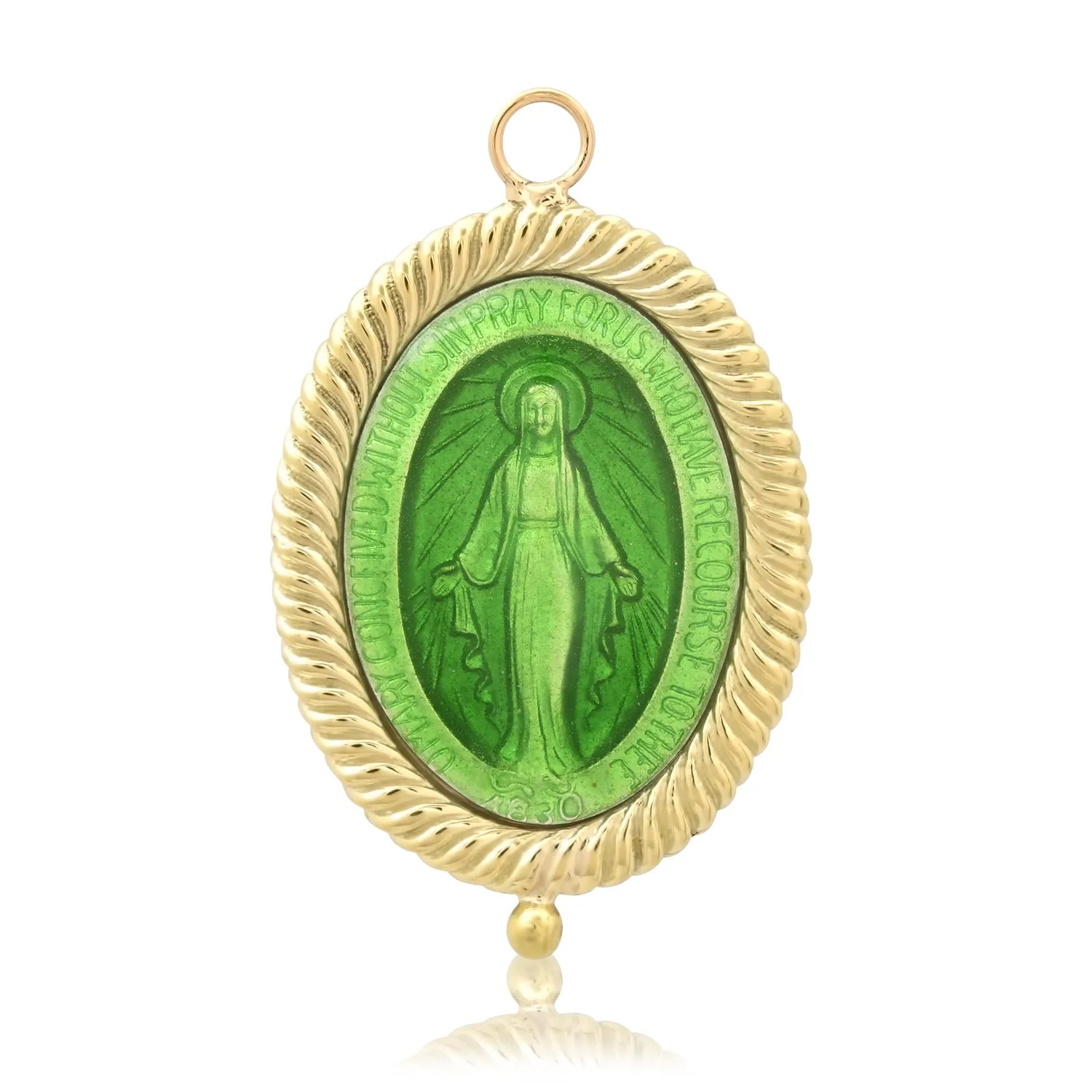 Enamel Virgin Mary Pendant Charm