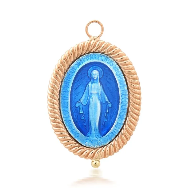 Enamel Virgin Mary Pendant Charm