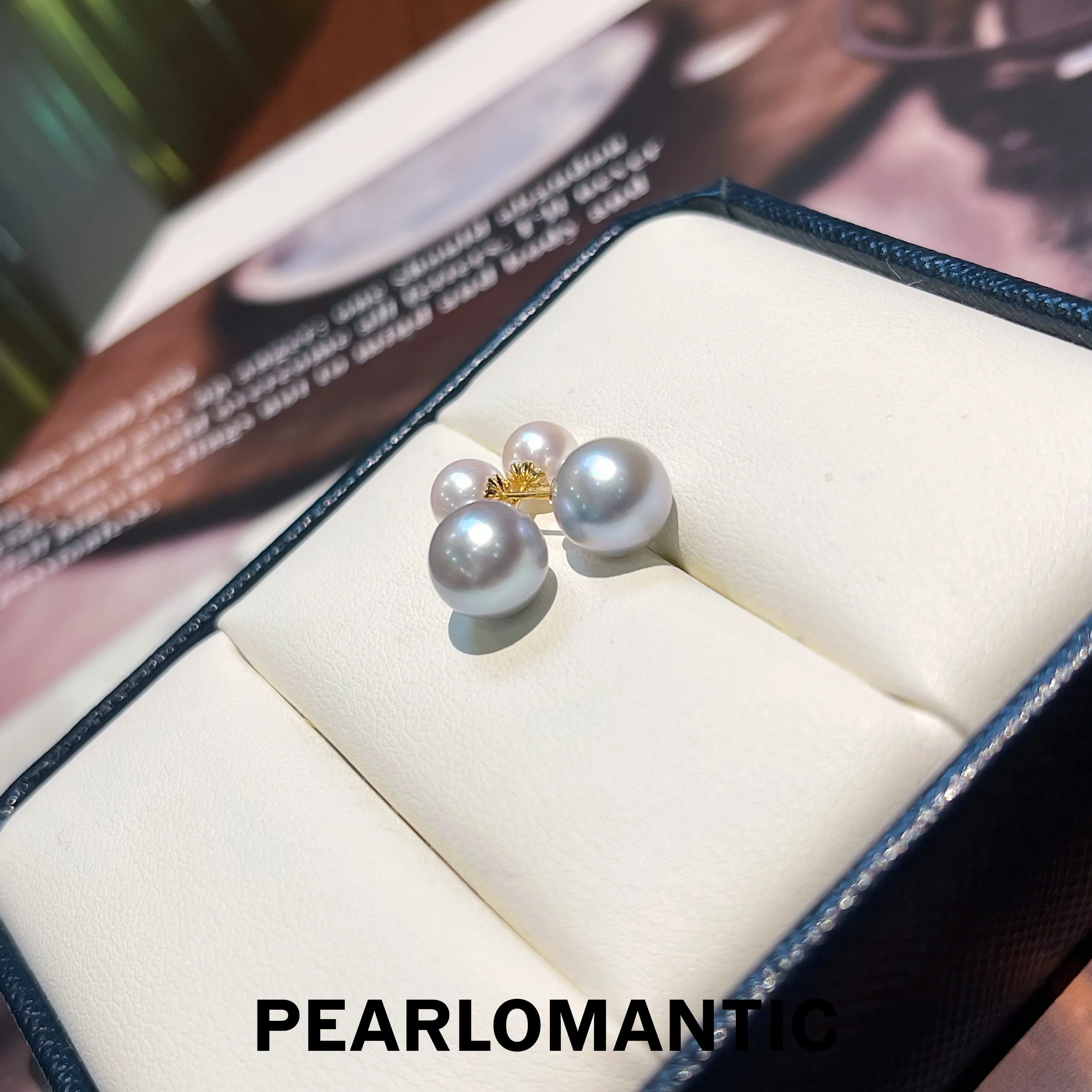 [Everyday Essentials] 18k Gold Akoya Pearl 5-6mm   8-8.5mm Versatile Earrings