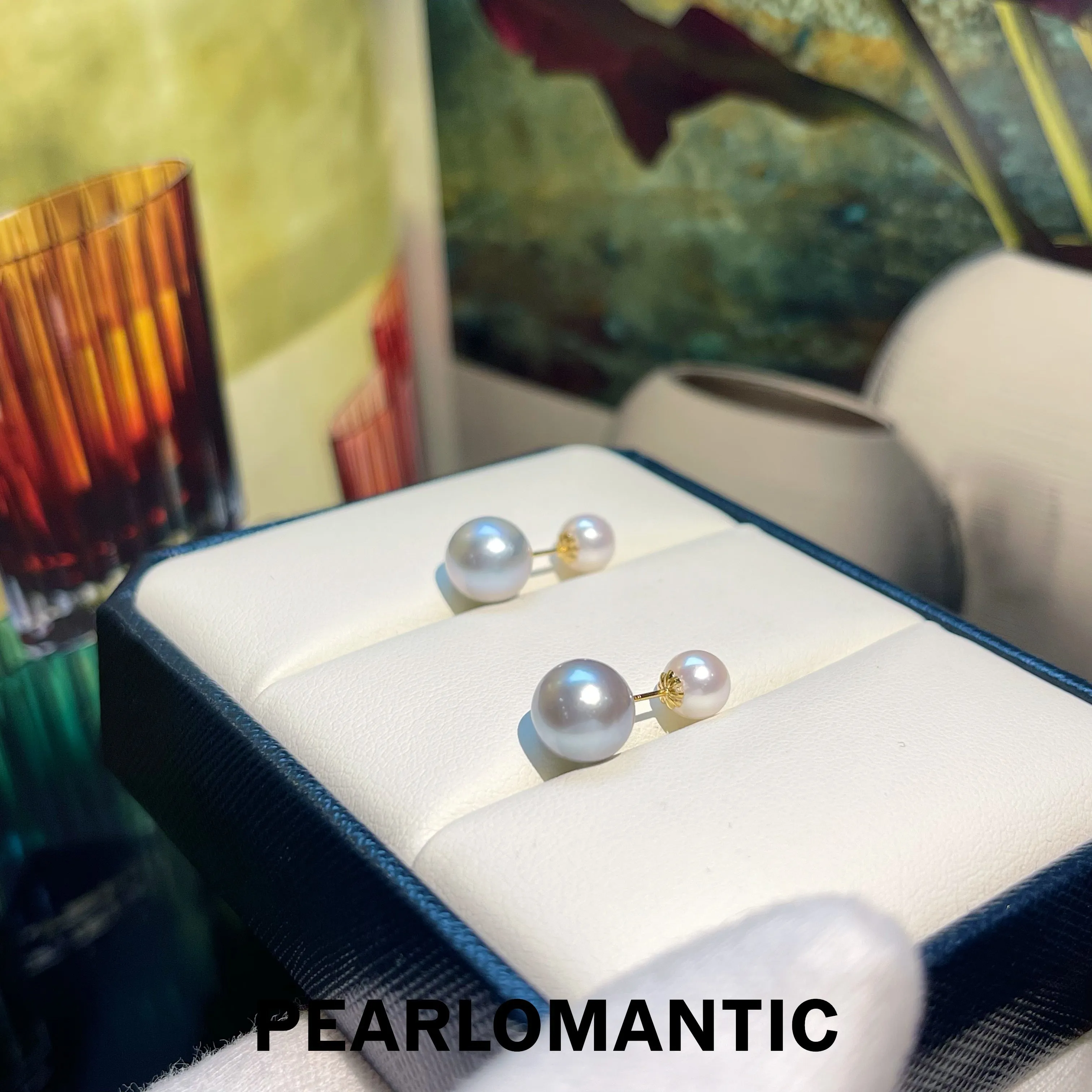 [Everyday Essentials] 18k Gold Akoya Pearl 5-6mm   8-8.5mm Versatile Earrings