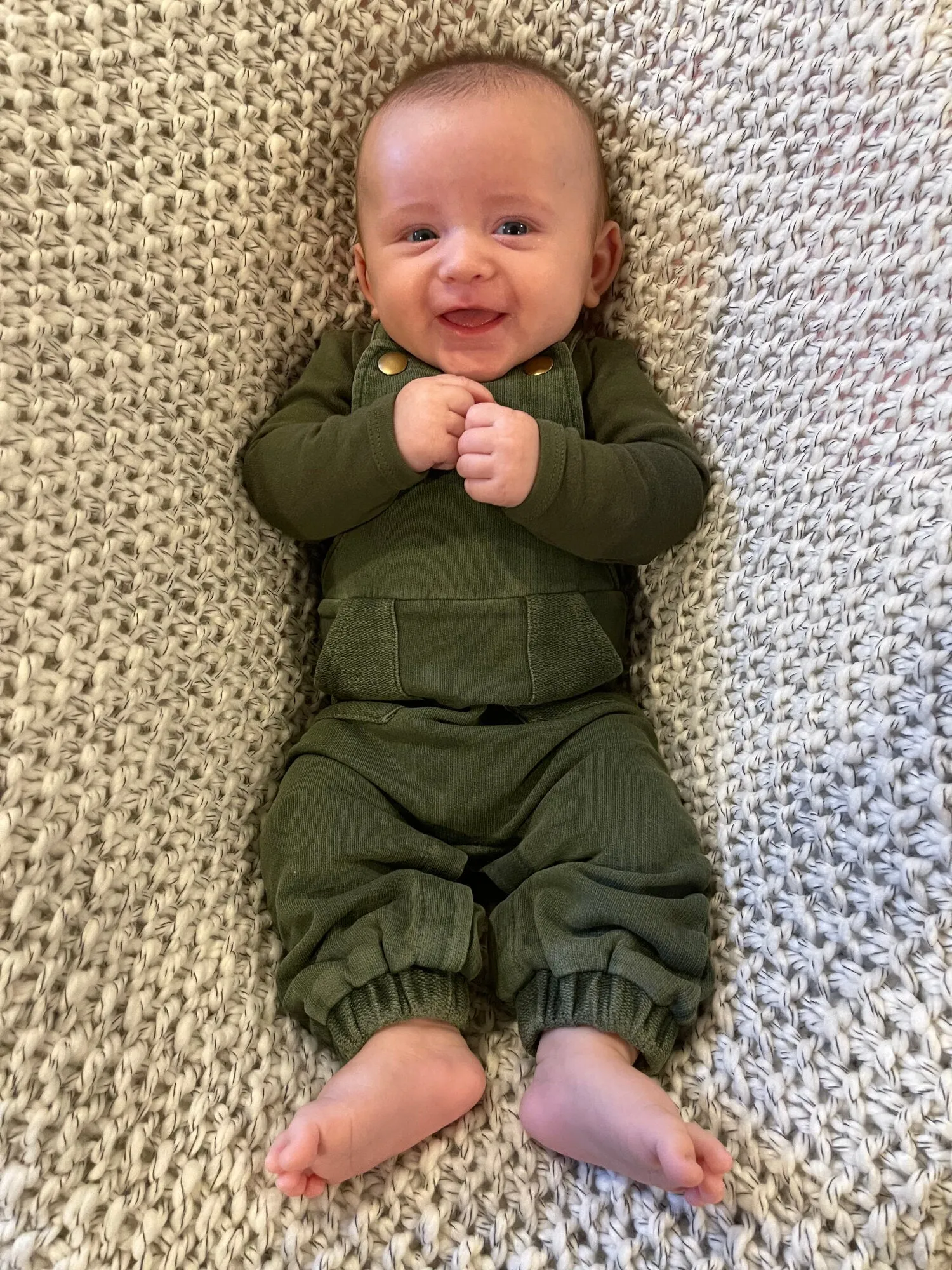 French Terry Overall Romper in Forest