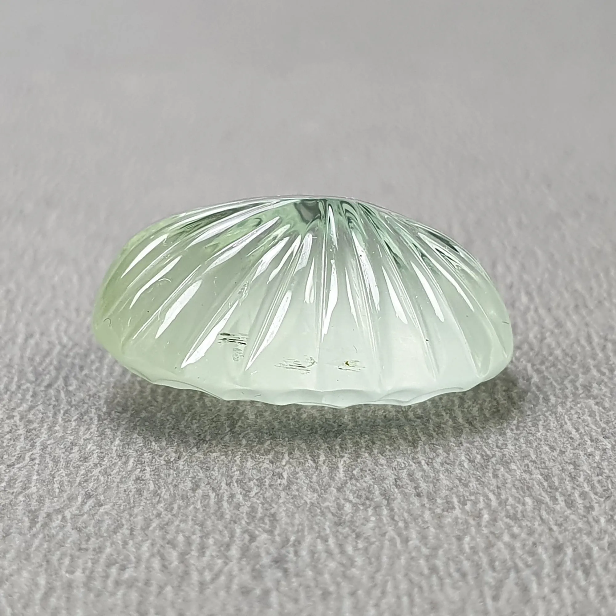 GREEN AQUAMARINE Gemstone Carving : 13.30cts Natural Untreated Aqua Hand Carved Oval Shape 19*13mm (With Video)