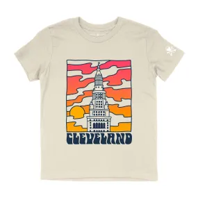 Heather Dust Groovy Terminal Tower - Youth Crew T-Shirt