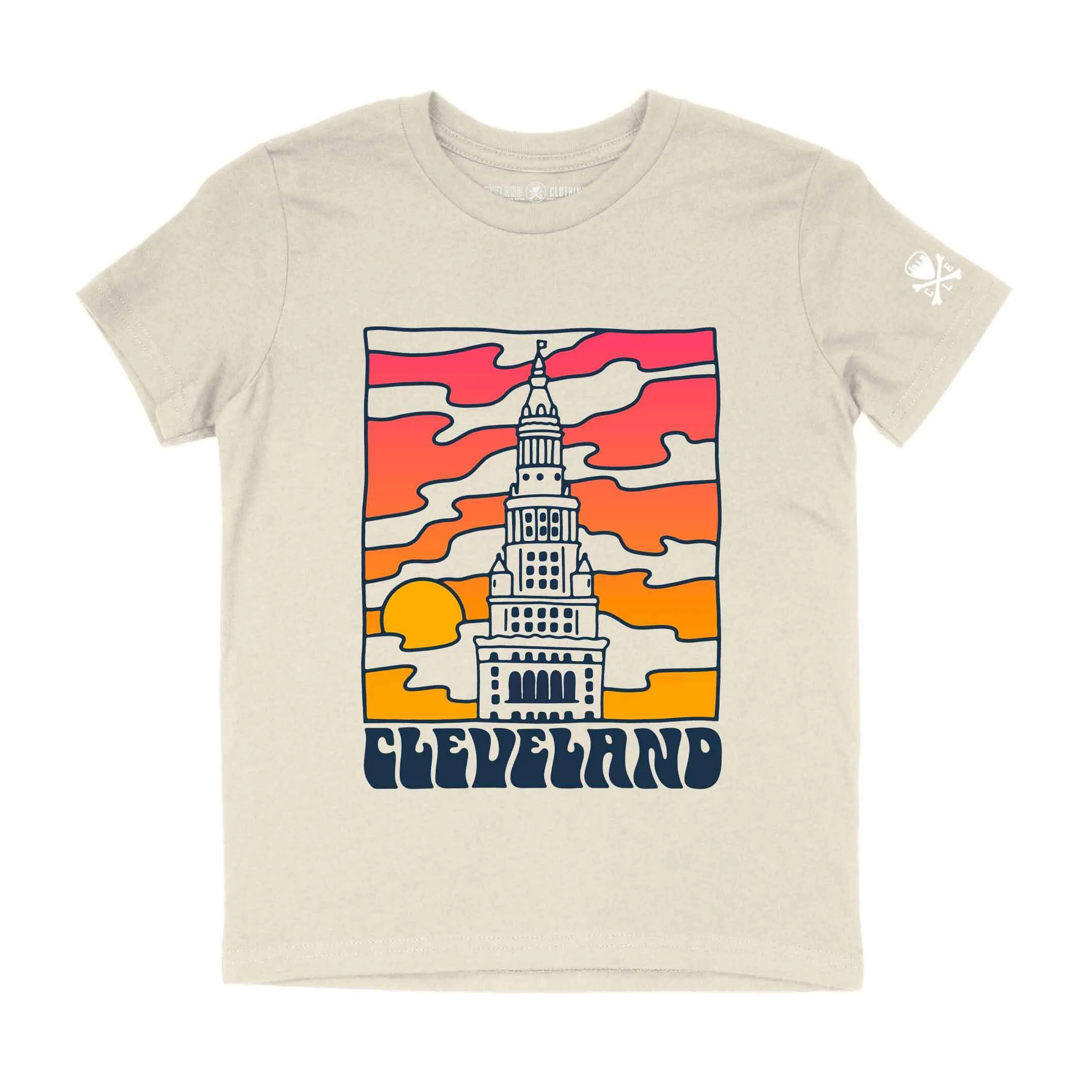 Heather Dust Groovy Terminal Tower - Youth Crew T-Shirt