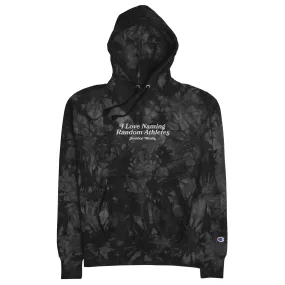 I LOVE NAMING RANDOM ATHLETES | EMBROIDERED TIE-DYE CHAMPION® HOODIE