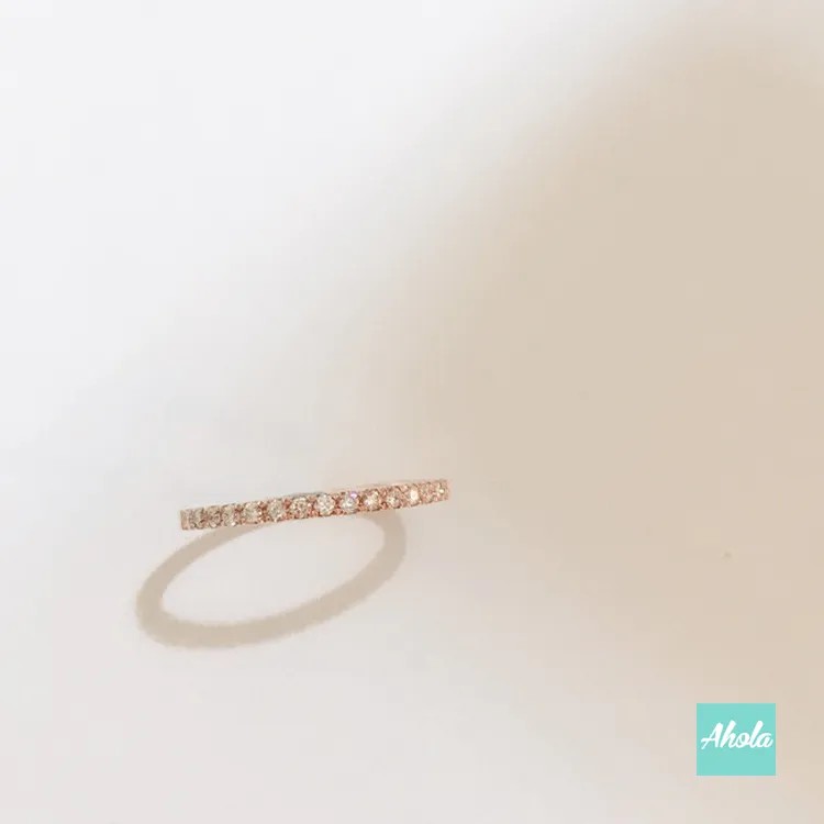 IJ004 Sterling Silver Petite Micropavé Ring 純銀鋯石線戒 | 落單後大約2-4個工作天寄出✨