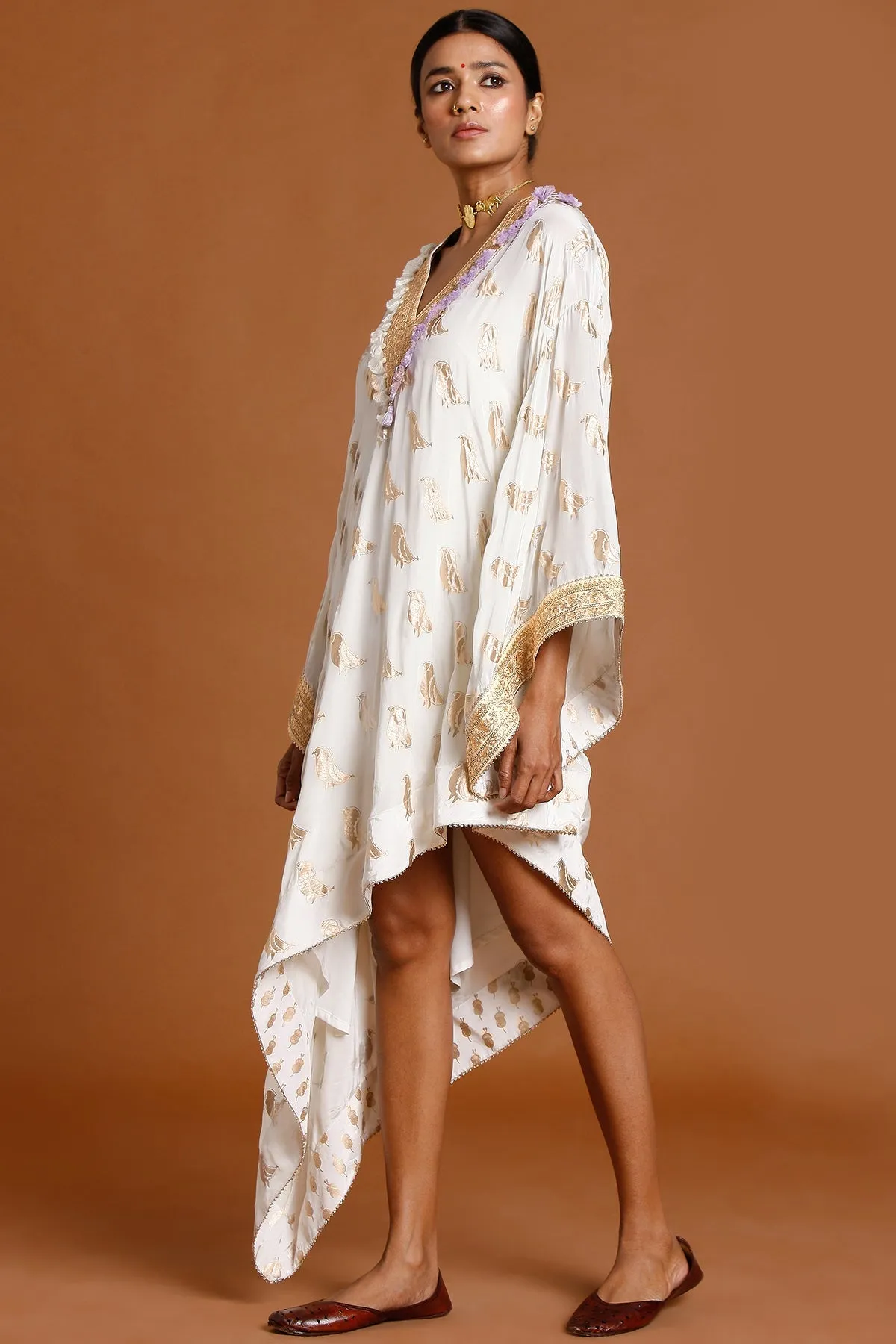 Ivory Crepe Kaftan