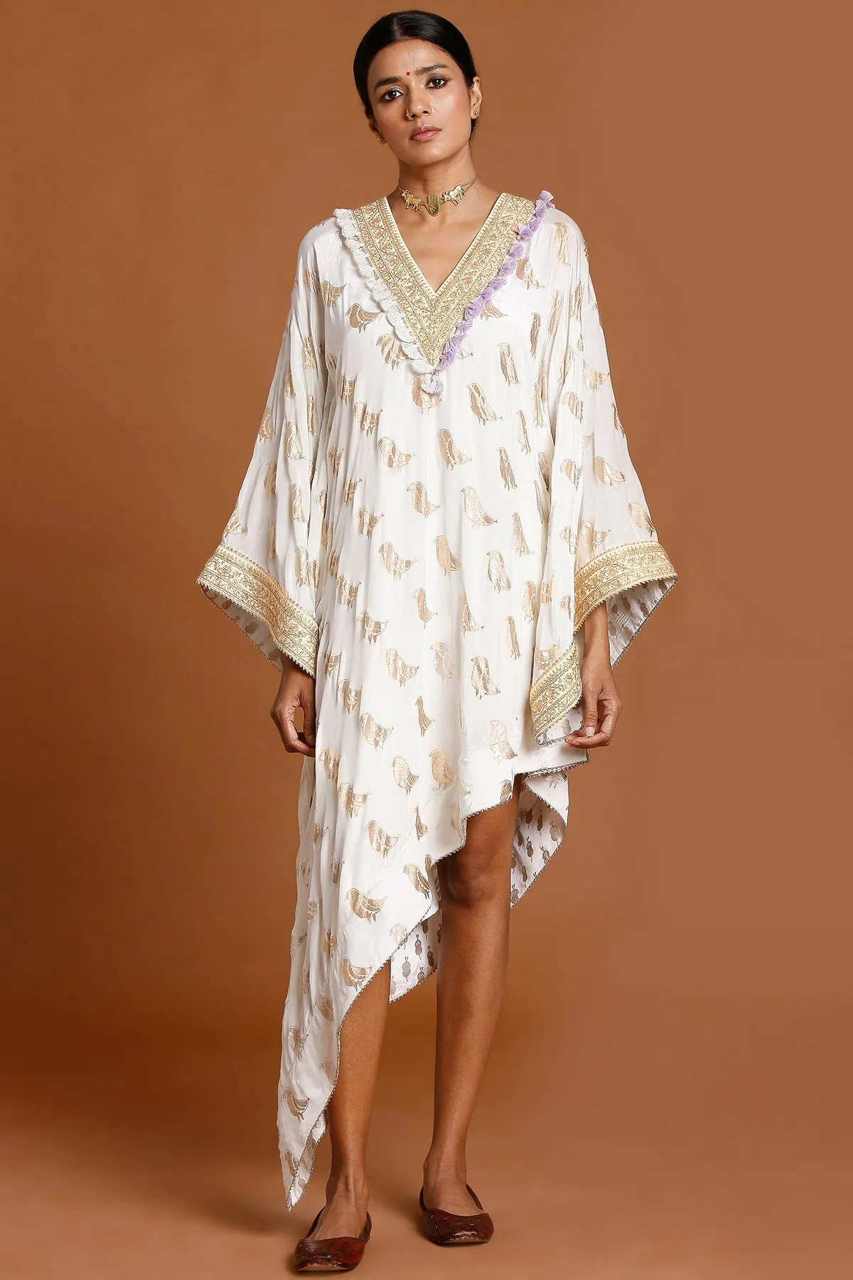 Ivory Crepe Kaftan