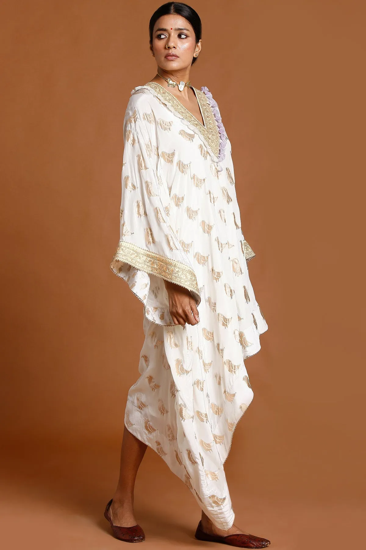 Ivory Crepe Kaftan