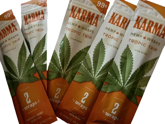 Karma Hemp Organic Natural 2 Wraps Per Pack Tropic Trip Flavor