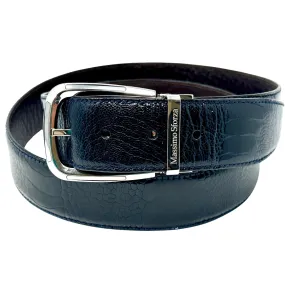 Massimo Sforza RARE Black Crocodile Mens Belt Silver Buckle 40" | 105cm