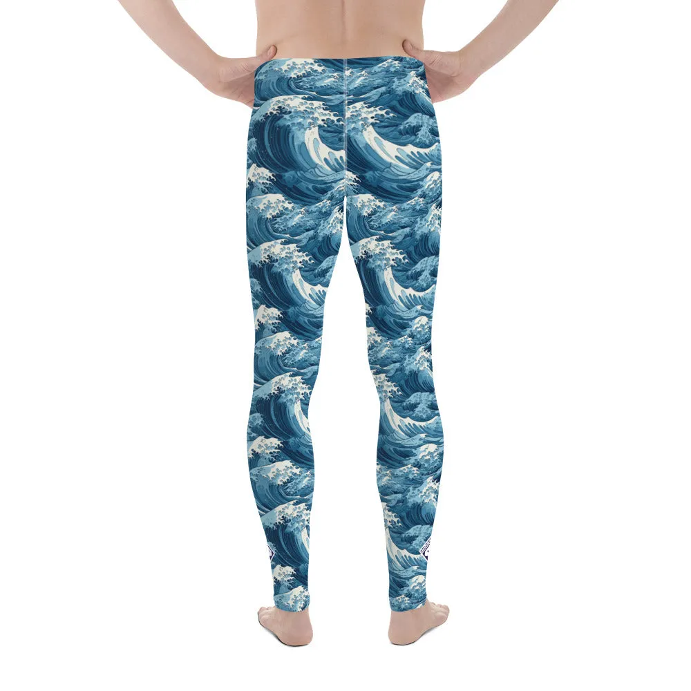 Men's Athletic Leggings - The Great Wave Off Kanagawa 001