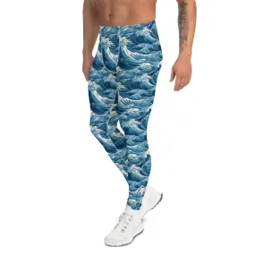 Men's Athletic Leggings - The Great Wave Off Kanagawa 001