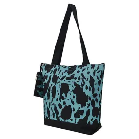 Neon Cow Turquoise NGIL Canvas Tote Bag