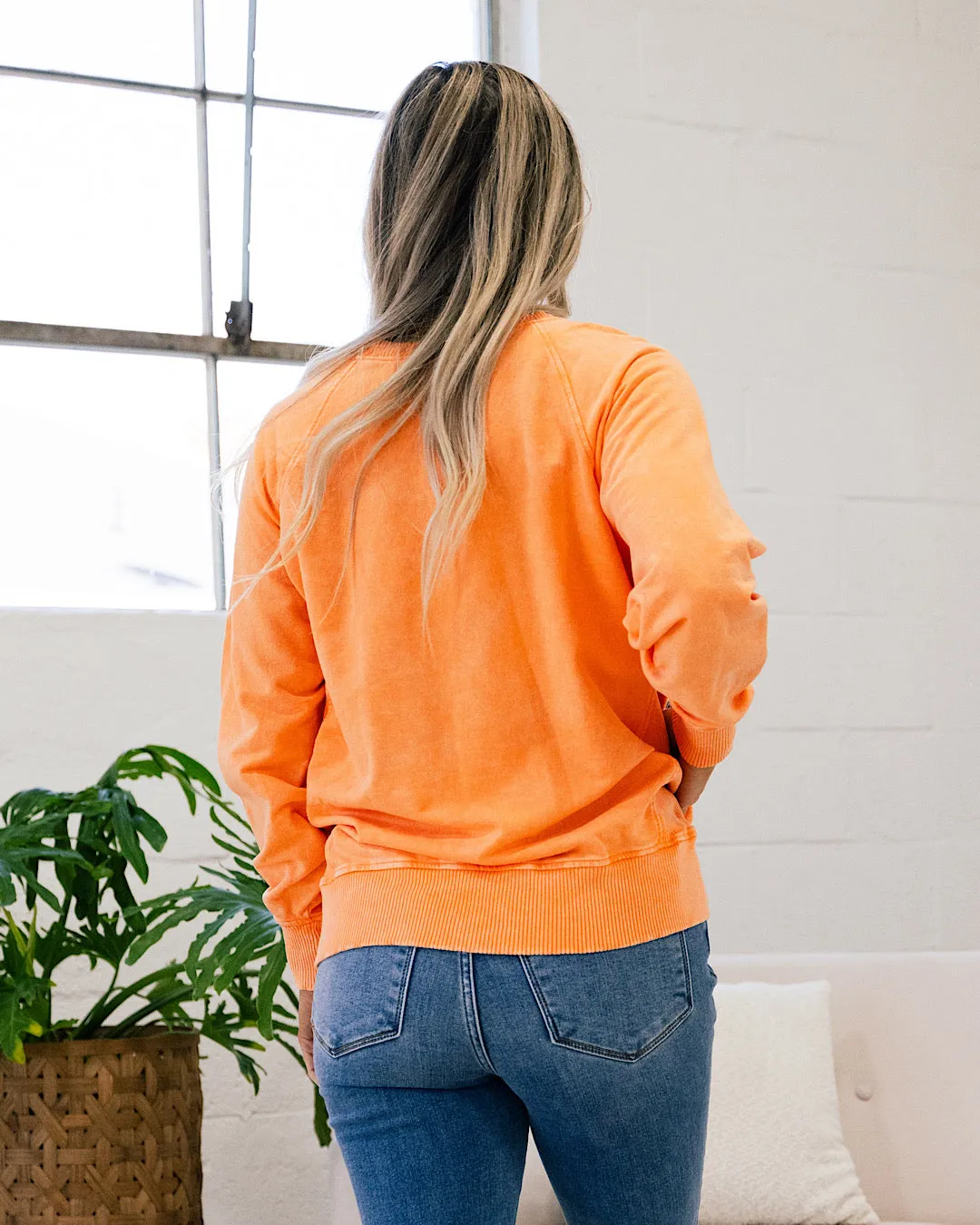 NEW! Girlfriend Crewneck Sweatshirt - Ash Light Orange