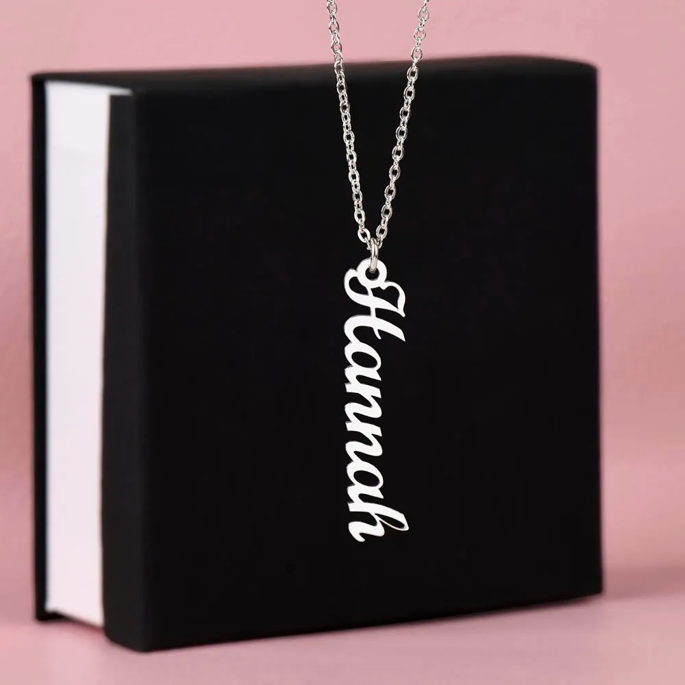 Personalized Name Necklace, Vertical