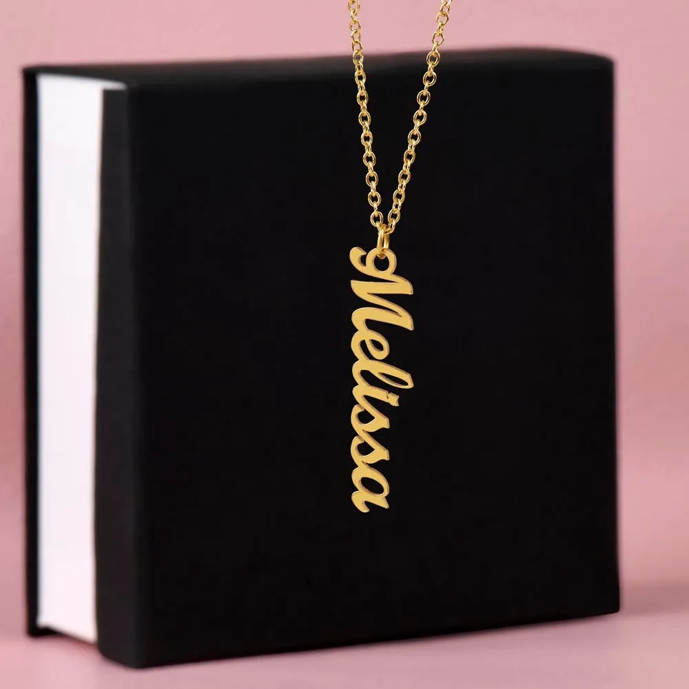 Personalized Name Necklace, Vertical