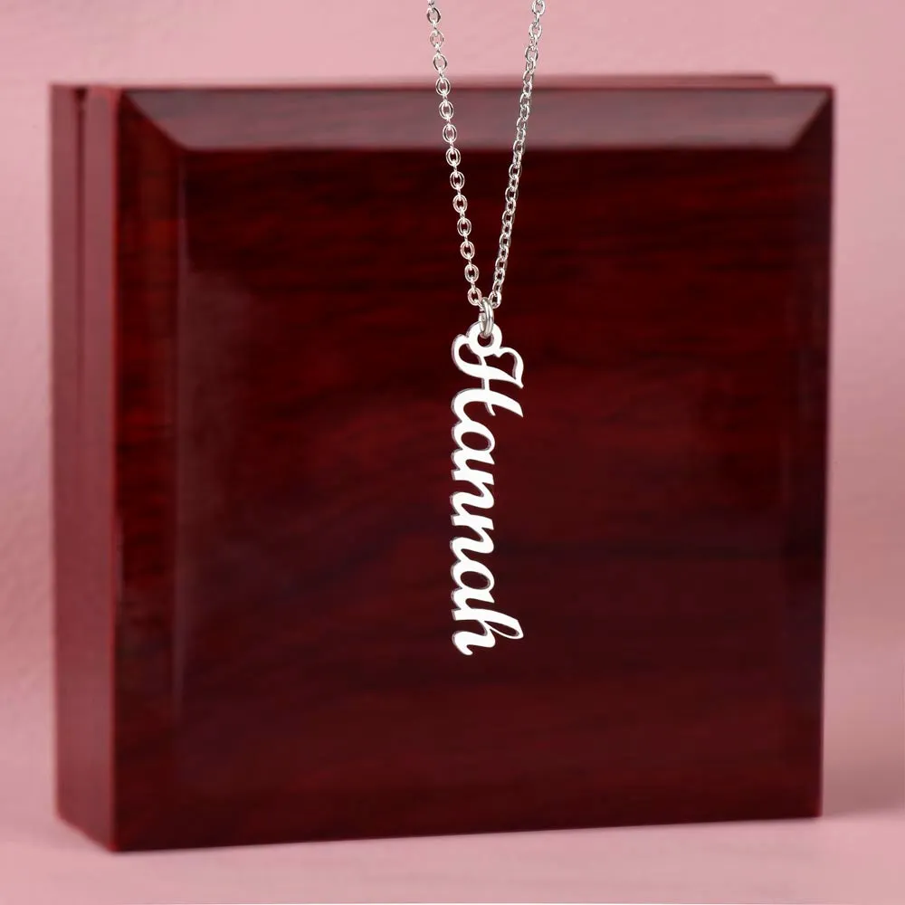 Personalized Name Necklace, Vertical