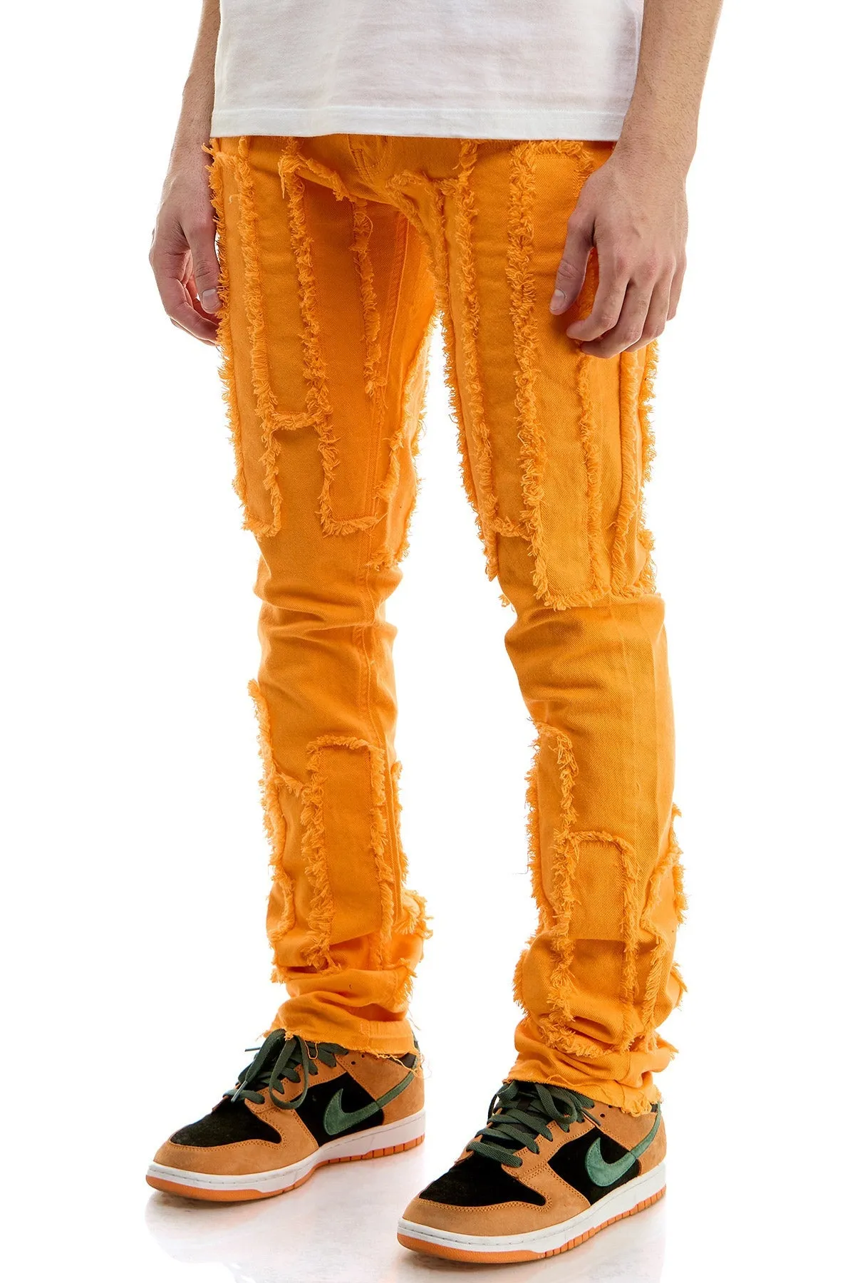 Pocket Skinny Stacked Pants in Yellow