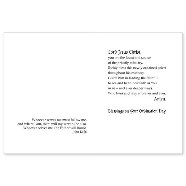 Prayer for Your Ordination Card