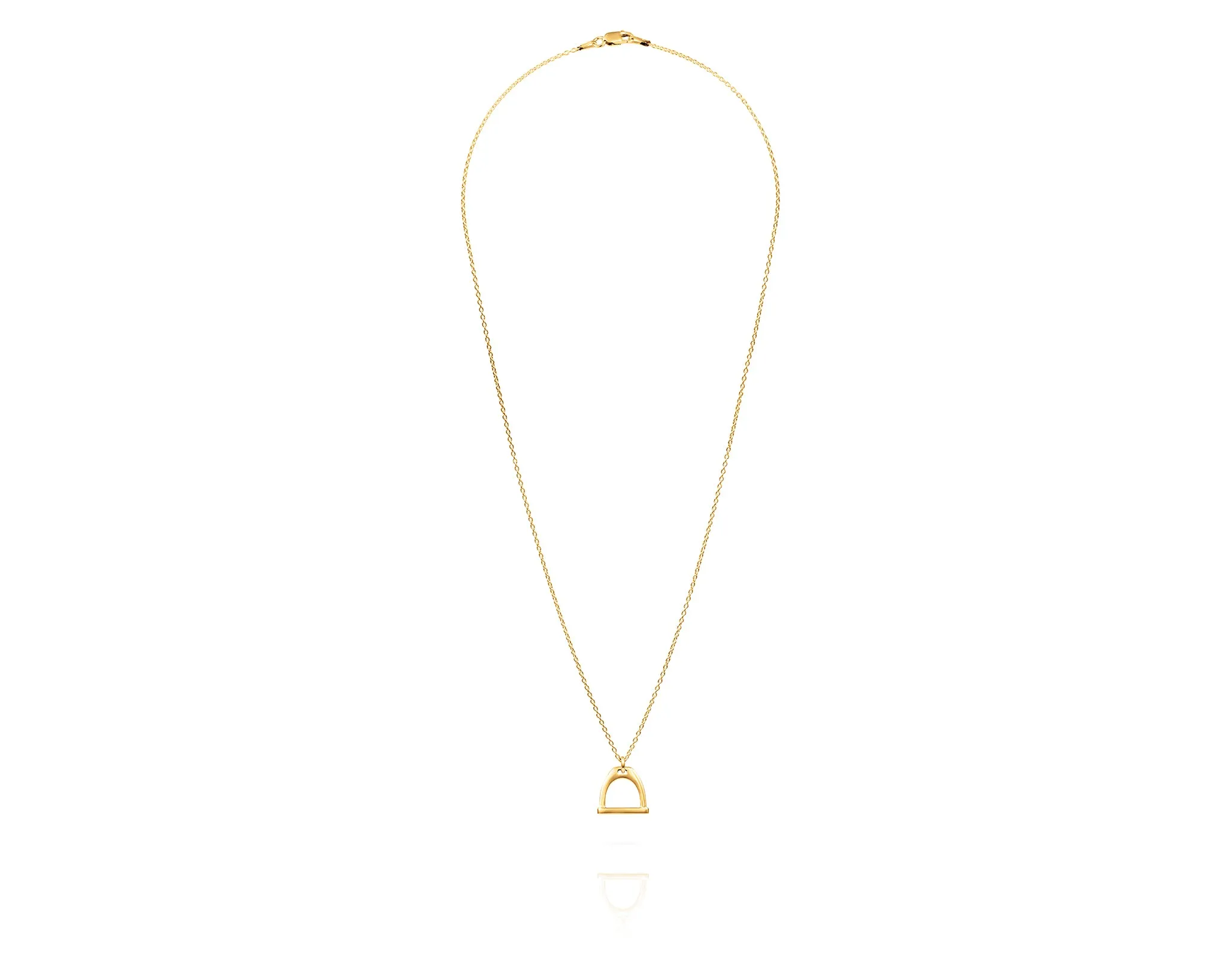 Small Stirrup Bit Charm Necklace | Gold