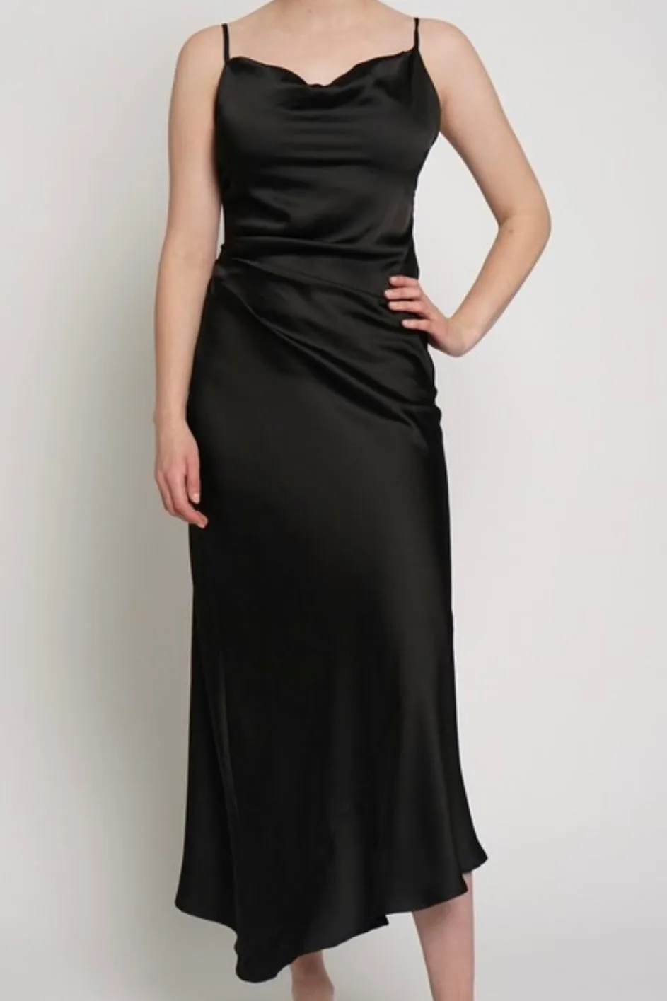 SPENCE BLACK SLIP DRESS