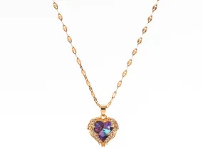 Zircon Heart Pendant Necklace LIN46